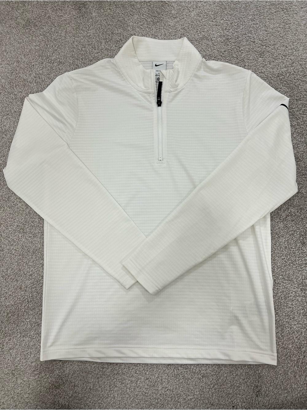Nike White Dri-FIT Half-Zip Athletic Top